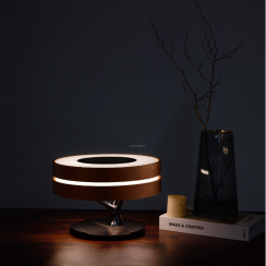 Desk Table Lamp with BT Speaker Smart Clock Dimming Light Wireless Charger for All Phones