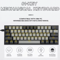 2 Pks 61 Key LED Backlit Mechanical Gaming Keyboard