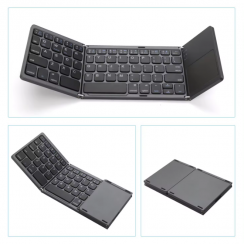 2 Pks Portable Mini Wireless Folding Bluetooth Keyboard with Mousetouchpad