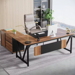 High Quality Luxury Wooden Computer Desk with File Cabinet