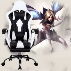 2 Pks Adjustable Executive Gaming Chair with Armrest High Back PU Leather